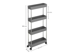 Móvel De Arrumação* Carrinho de armazenamento 40x12.5x86 cm cinza Cinzento