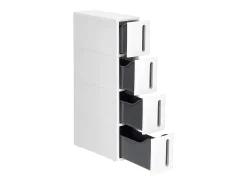Móvel De Arrumação| Carrinho de arrumação 45x17x83 cm branco e cinza Cinzento / Branco