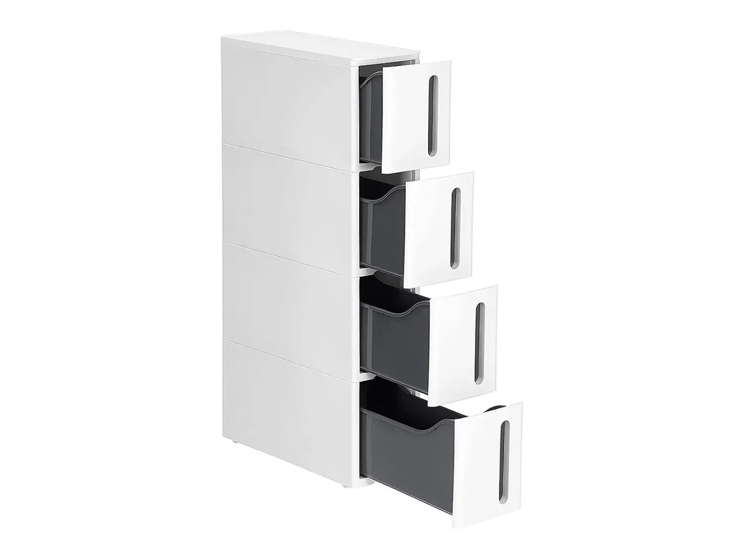 Móvel De Arrumação| Carrinho de arrumação 45x17x83 cm branco e cinza Cinzento / Branco