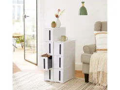 Móvel De Arrumação| Carrinho de arrumação 45x17x83 cm branco e cinza Cinzento / Branco