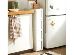 Móvel De Arrumação| Carrinho de arrumação 45x17x83 cm branco e cinza Cinzento / Branco