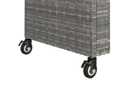 Outlet vidaxl Carrinho de bar com gaveta 100x45x97 cm vime PE Cinzento