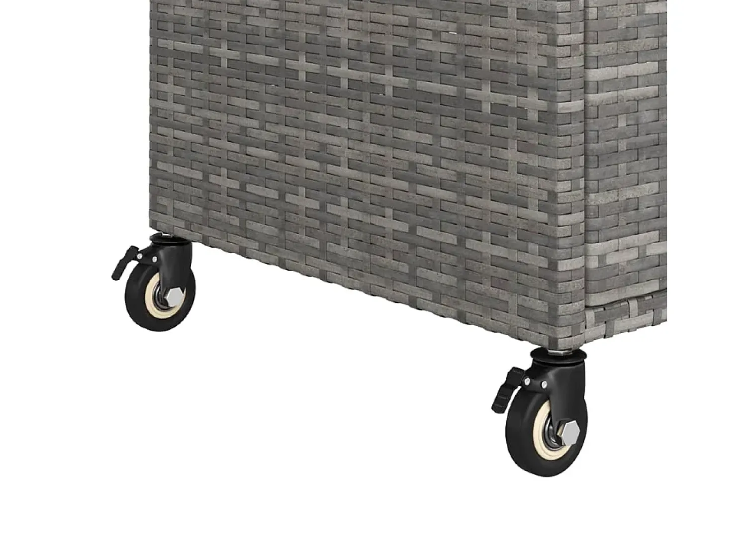 Outlet vidaxl Carrinho de bar com gaveta 100x45x97 cm vime PE Cinzento