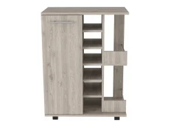 TuHome Carrinho de bar com suporte para garrafas e rodas , 82.09 cm X 59.99 cm X 37.49 cm , Cinder^ Móvel De Bar