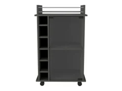 Móvel De Bar|TuHome Carrinho de bar Dukat com rodas e porta de vidro , 88.9 cm X 54.86 cm X 41.40 cm , Cinzento