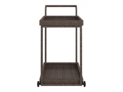 Discount vidaxl Carrinho de bar 100x45x83 cm vime PE Castanho