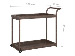 Discount vidaxl Carrinho de bar 100x45x83 cm vime PE Castanho
