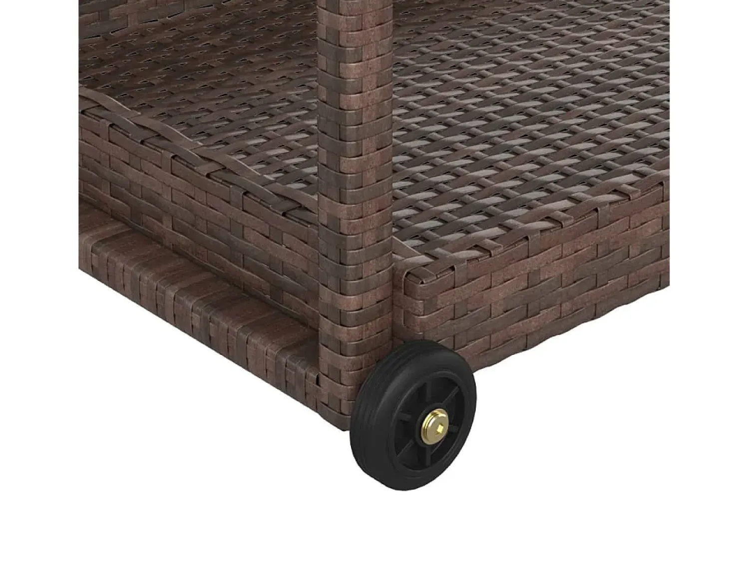 Discount vidaxl Carrinho de bar 100x45x83 cm vime PE Castanho