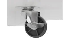 Móvel De Arrumação|Hauss Spole Carrinho de cozinha com 2 portas, 3 gavetas e compartimento para o lixo, puxadores em metal, tampo com textura de madeira Branco