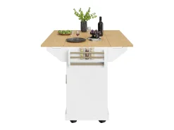 Hauss Spole Carrinho de cozinha com 2 portas, 3 gavetas e toalheiro, porta-tempero, tabuleiro extensível^ Móvel De Arrumação