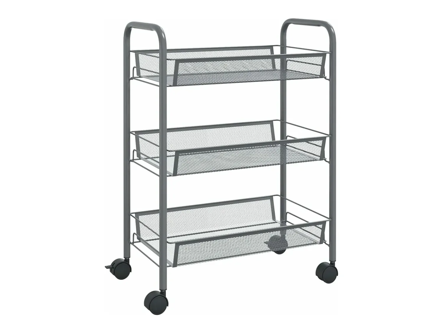 Sale vidaxl Carrinho de cozinha c/ 3 prateleiras ferro 46x26x64 cm Cinzento