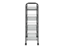 Discount vidaxl Carrinho de cozinha com 4 prateleiras ferro 46x26x85 cm Preto