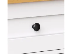 Sale Hauss Spole Carrinho de cozinha com 3 portas, 1 gaveta, suporte para toalhas e suporte para temperos, design de mesa rebatível, cores e natural Branco