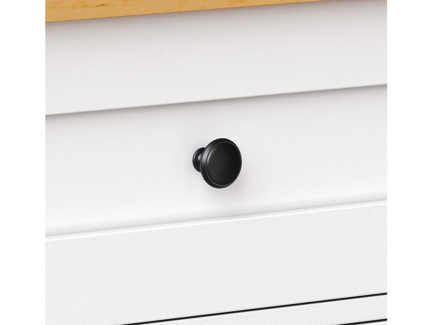 Sale Hauss Spole Carrinho de cozinha com 3 portas, 1 gaveta, suporte para toalhas e suporte para temperos, design de mesa rebatível, cores e natural Branco