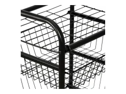 Móvel De Arrumação*Helloshop26 Carrinho de cozinha com rodinhas 87 x 41 x 31,5 cm com 4 cestos 03_0006794 Preto