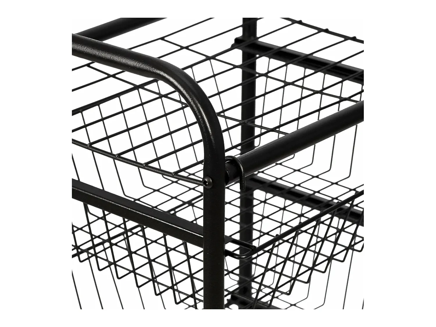 Móvel De Arrumação*Helloshop26 Carrinho de cozinha com rodinhas 87 x 41 x 31,5 cm com 4 cestos 03_0006794 Preto