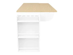 New Hauss Spole Carrinho de cozinha com rodas e tampo extensível, 2 portas de correr e 3 gavetas, - 110x70x90cm Branco