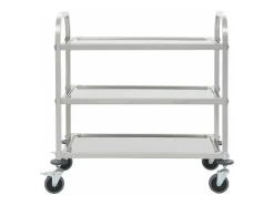 Móvel De Arrumação*vidaxl Carrinho de cozinha de 3 níveis 96,5x55x90 cm aço inoxidável Prateado