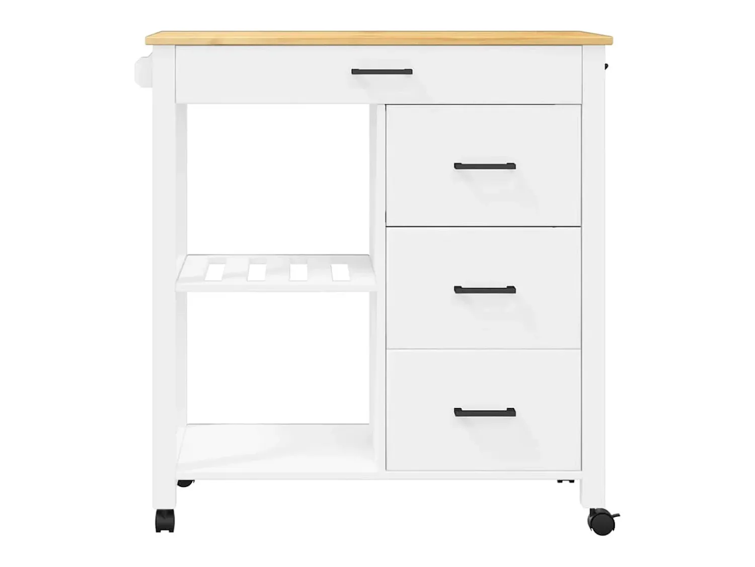 Móvel De Arrumação|vidaxl Carrinho de cozinha MONZA 84x40x88,5 cm madeira de pinho maciça Branco
