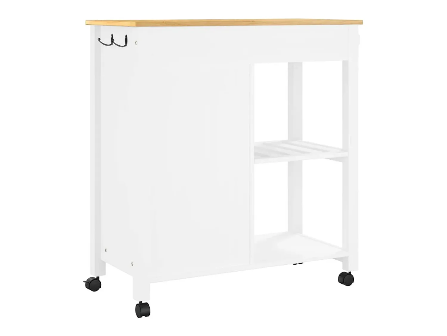 Móvel De Arrumação|vidaxl Carrinho de cozinha MONZA 84x40x88,5 cm madeira de pinho maciça Branco