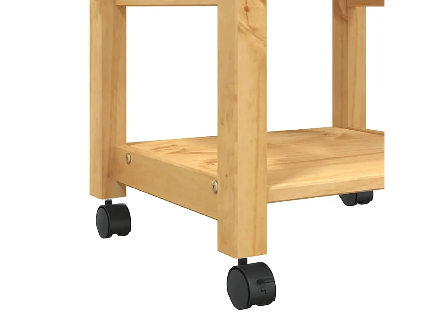 New vidaxl Carrinho de cozinha MONZA 48x40x88,5 cm madeira de pinho maciça Natural claro
