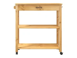 Móvel De Arrumação|vidaxl Carrinho de cozinha MONZA 84x40x88,5 cm madeira de pinho maciça Natural claro