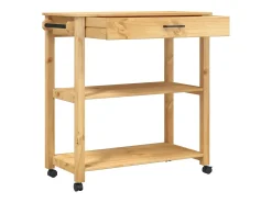 Móvel De Arrumação|vidaxl Carrinho de cozinha MONZA 84x40x88,5 cm madeira de pinho maciça Natural claro