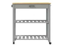 Outlet vidaxl Carrinho de cozinha MONZA 84x40x88,5 cm madeira de pinho maciça Cinzento
