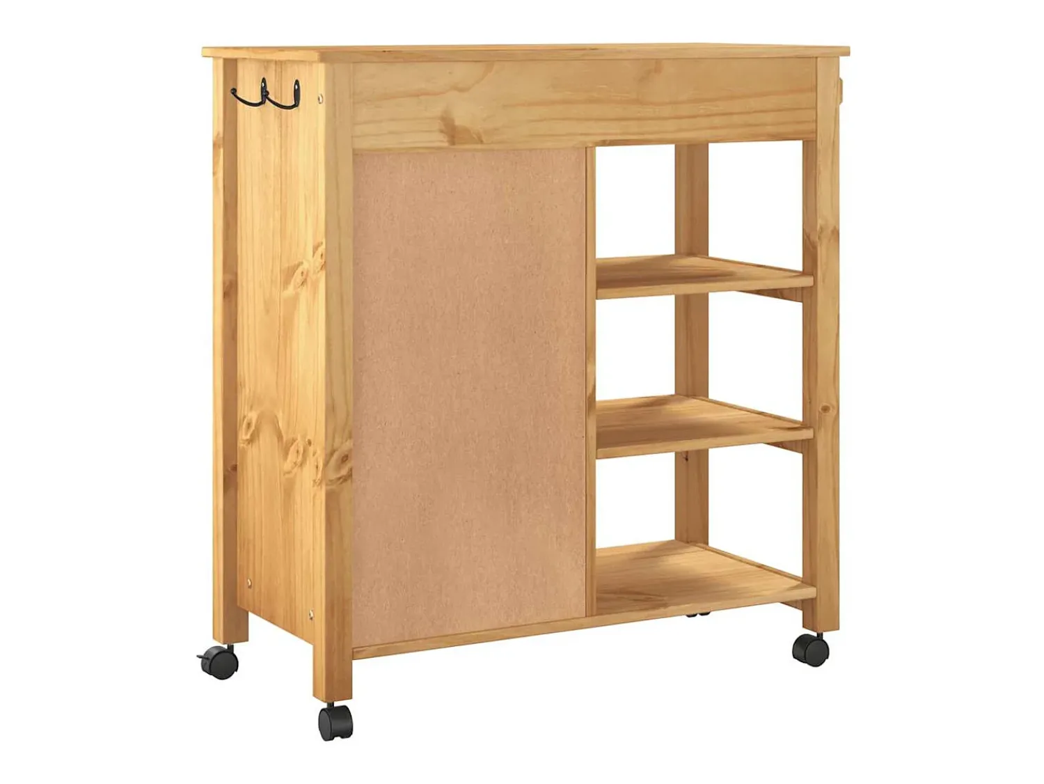 vidaxl Carrinho de cozinha MONZA 84x40x88,5 cm madeira de pinho maciça^ Móvel De Arrumação