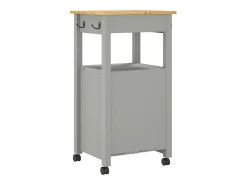 Móvel De Arrumação|vidaxl Carrinho de cozinha MONZA 48x40x88,5 cm madeira de pinho maciça Cinzento