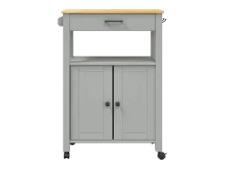 Clearance vidaxl Carrinho de cozinha MONZA 60x40x88,5 cm madeira de pinho maciça Cinzento