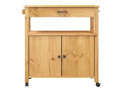 Móvel De Arrumação|vidaxl Carrinho de cozinha MONZA 84x40x88,5 cm madeira de pinho maciça Natural claro