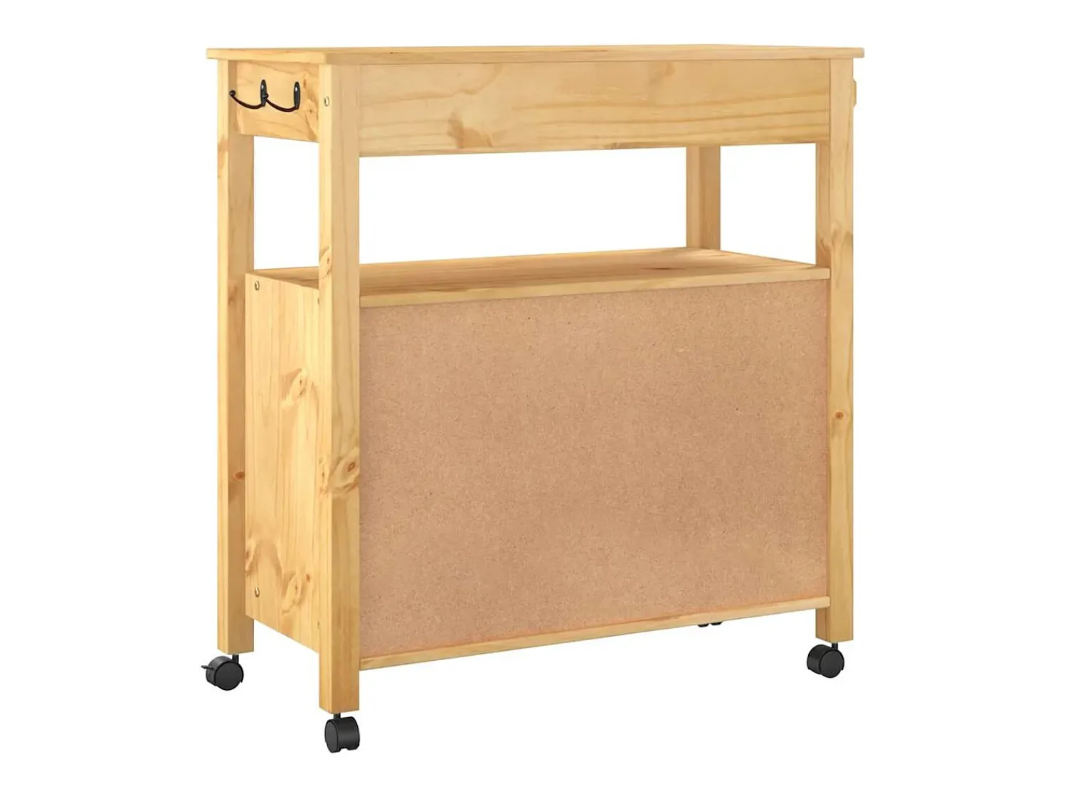 Móvel De Arrumação|vidaxl Carrinho de cozinha MONZA 84x40x88,5 cm madeira de pinho maciça Natural claro