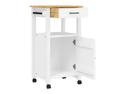 Móvel De Arrumação|vidaxl Carrinho de cozinha MONZA 48x40x88,5 cm madeira de pinho maciça Branco