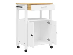 Móvel De Arrumação|vidaxl Carrinho de cozinha MONZA 60x40x88,5 cm madeira de pinho maciça Branco