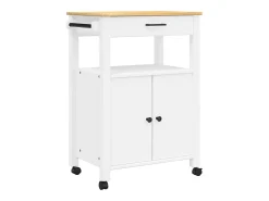 Móvel De Arrumação|vidaxl Carrinho de cozinha MONZA 60x40x88,5 cm madeira de pinho maciça Branco