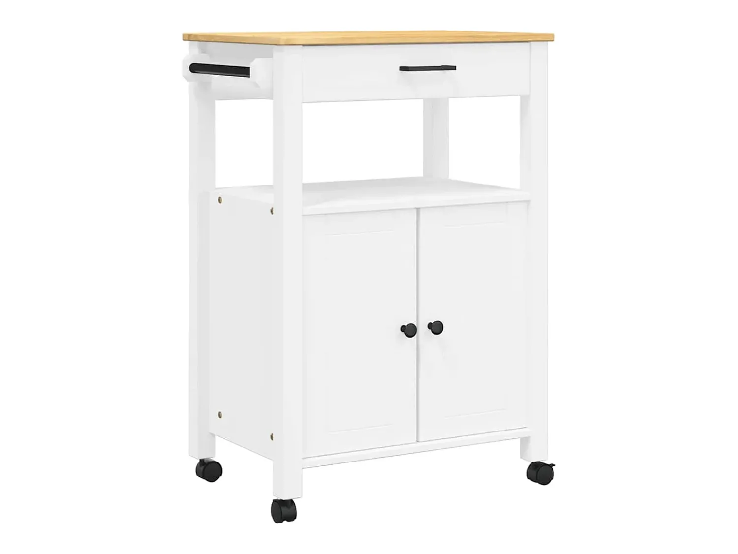 Móvel De Arrumação|vidaxl Carrinho de cozinha MONZA 60x40x88,5 cm madeira de pinho maciça Branco