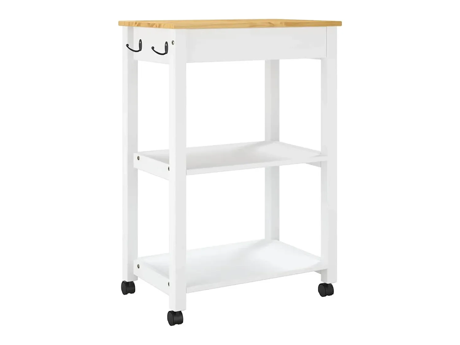 vidaxl Carrinho de cozinha MONZA 60x40x88,5 cm madeira de pinho maciça^ Móvel De Arrumação