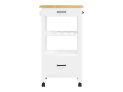 Sale vidaxl Carrinho de cozinha MONZA 48x40x88,5 cm madeira de pinho maciça Branco