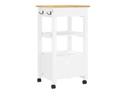 Sale vidaxl Carrinho de cozinha MONZA 48x40x88,5 cm madeira de pinho maciça Branco