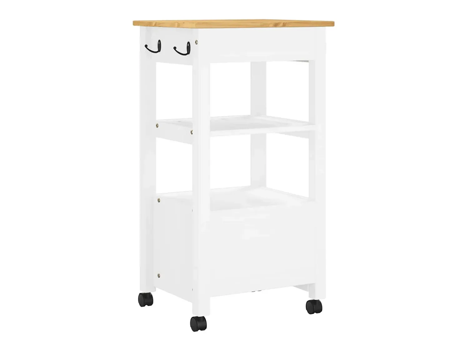 Sale vidaxl Carrinho de cozinha MONZA 48x40x88,5 cm madeira de pinho maciça Branco