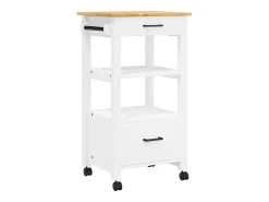 Sale vidaxl Carrinho de cozinha MONZA 48x40x88,5 cm madeira de pinho maciça Branco