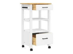 Sale vidaxl Carrinho de cozinha MONZA 48x40x88,5 cm madeira de pinho maciça Branco