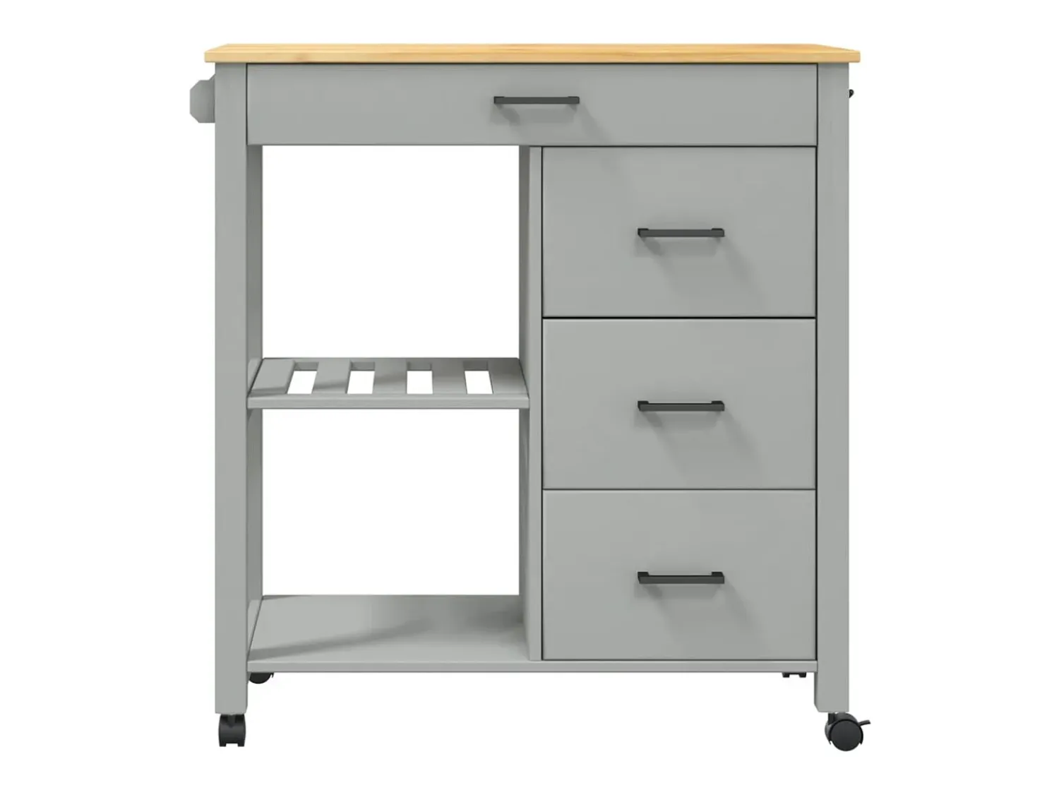 vidaxl Carrinho de cozinha MONZA 84x40x88,5 cm madeira de pinho maciça Cinzento
