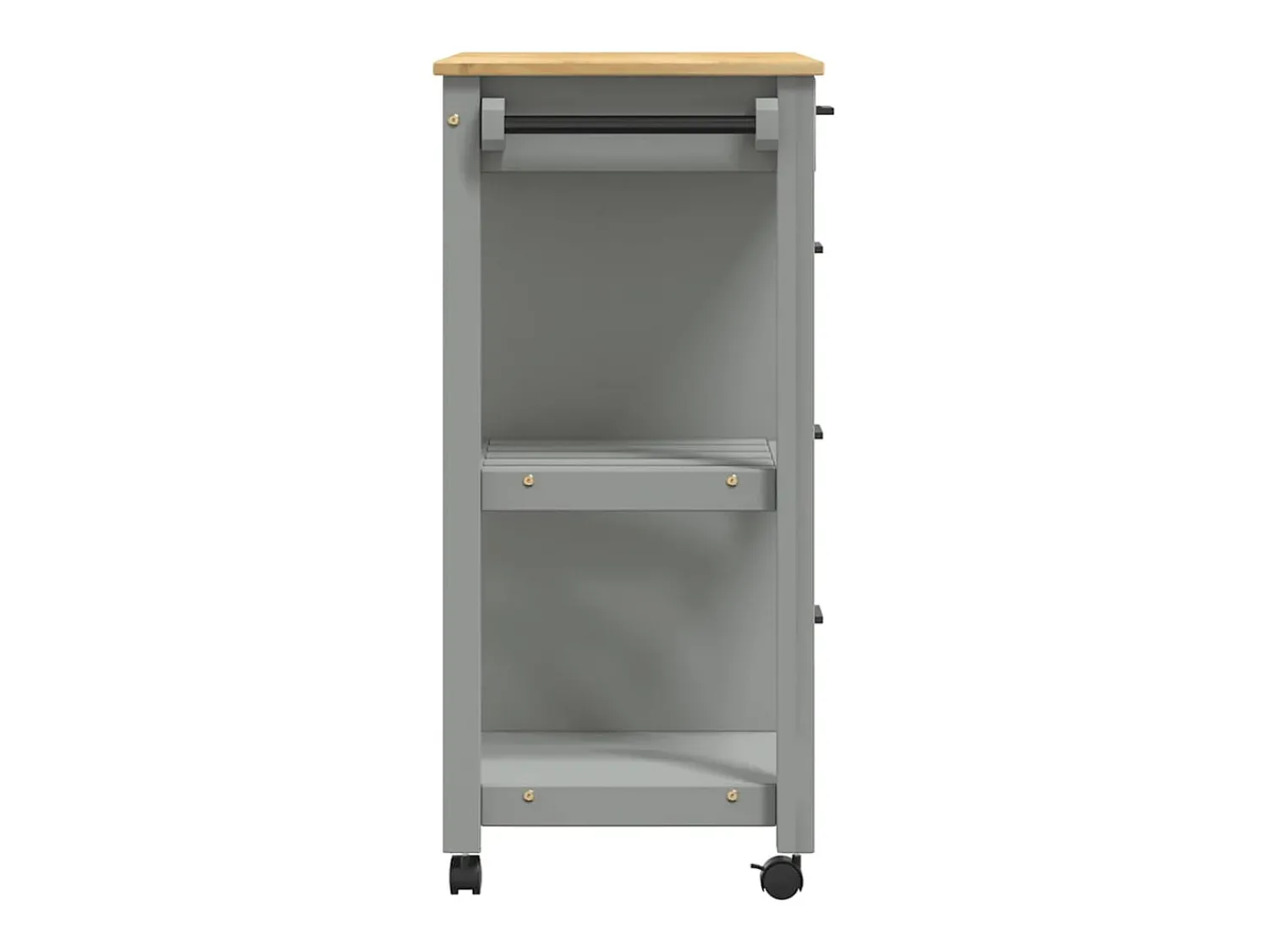 vidaxl Carrinho de cozinha MONZA 84x40x88,5 cm madeira de pinho maciça Cinzento