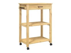 Móvel De Arrumação|vidaxl Carrinho de cozinha MONZA 60x40x88,5 cm madeira de pinho maciça Natural claro