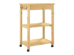 Móvel De Arrumação|vidaxl Carrinho de cozinha MONZA 60x40x88,5 cm madeira de pinho maciça Natural claro