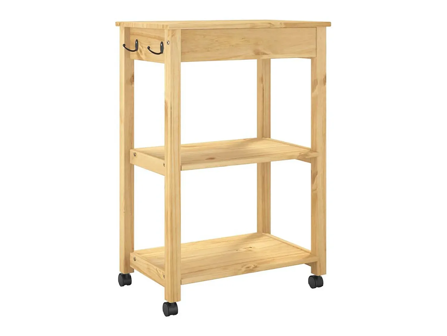 Móvel De Arrumação|vidaxl Carrinho de cozinha MONZA 60x40x88,5 cm madeira de pinho maciça Natural claro