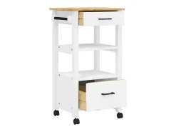 vidaxl Carrinho de cozinha MONZA 48x40x88,5 cm madeira de pinho maciça^ Móvel De Arrumação