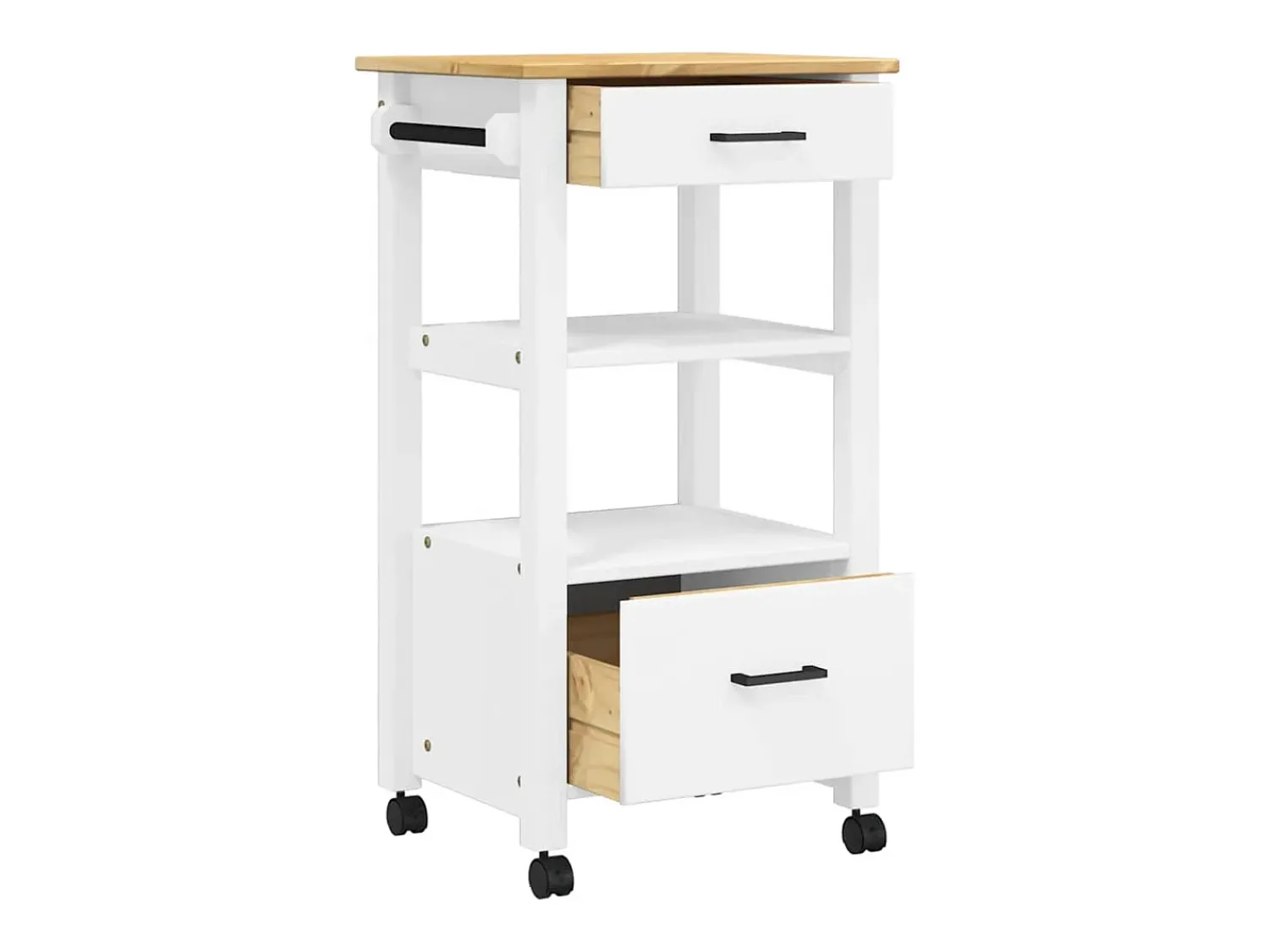 vidaxl Carrinho de cozinha MONZA 48x40x88,5 cm madeira de pinho maciça^ Móvel De Arrumação